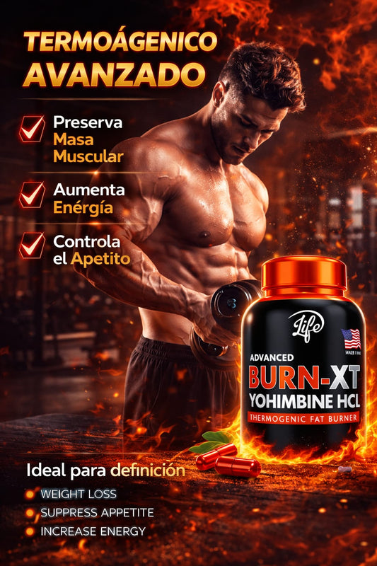 Burn-XT Yohimbine HCl 60 Cápsulas | Termogénico Avanzado Energía y Definición